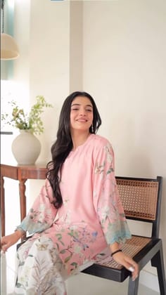 Women Blush Pink Floral Printed Kurta Pant Set | Stylish Ethnic Wear for Women