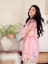 Women Blush Pink Floral Printed Kurta Pant Set | Stylish Ethnic Wear for Women